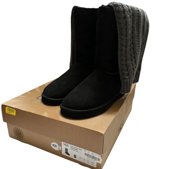 UGG Tularosa Route Detachable Knit Boots in Black (Women's) size 8 Black/Gray - Picture 12 of 13